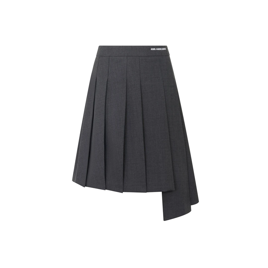 ANN ANDELMAN25早春时尚休闲不规格拼接中长款百褶短裙