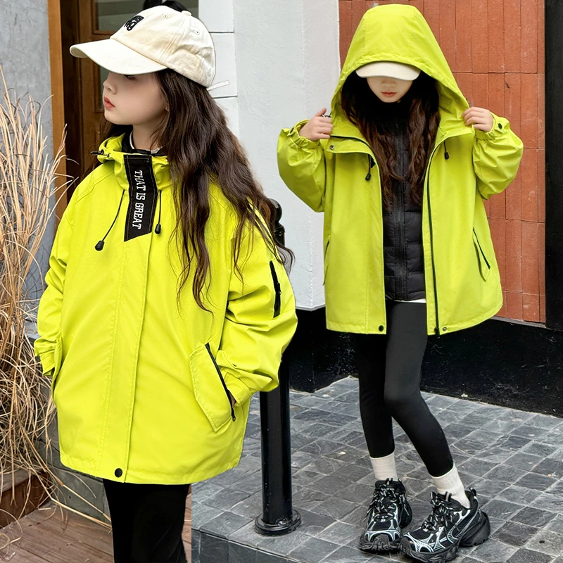 女童秋冬季新款外套中大童春秋款运动休闲防风三合一冲锋衣外套