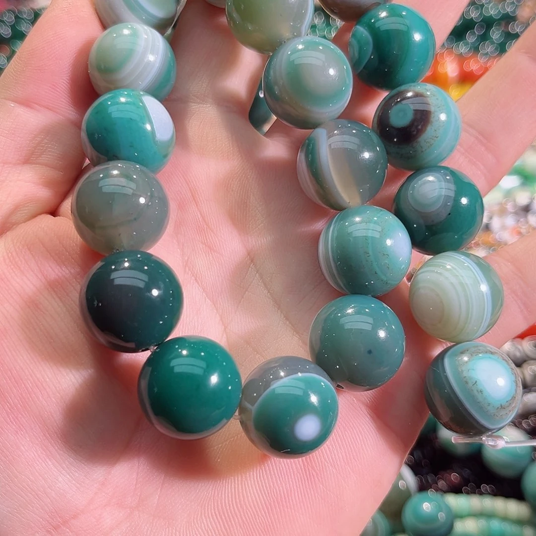 玛瑙/玉髓未镶嵌珠宝半成品蚕丝大玛瑙一条18mm