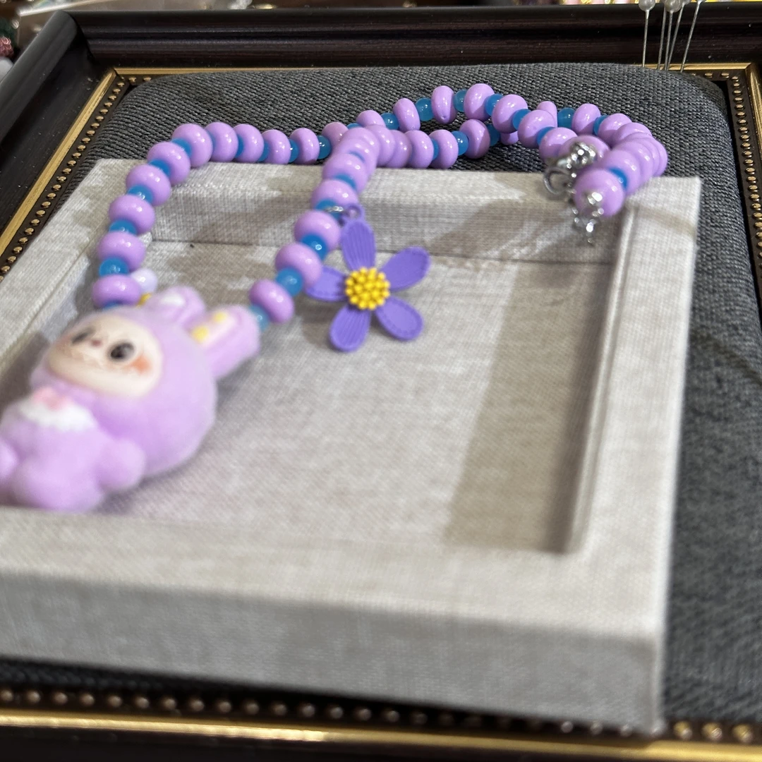 非金属仿珍珠项链 拉布项链卡通时尚包挂手机挂件