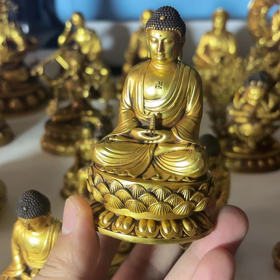 钢*药师佛汉佛鎏金摆件