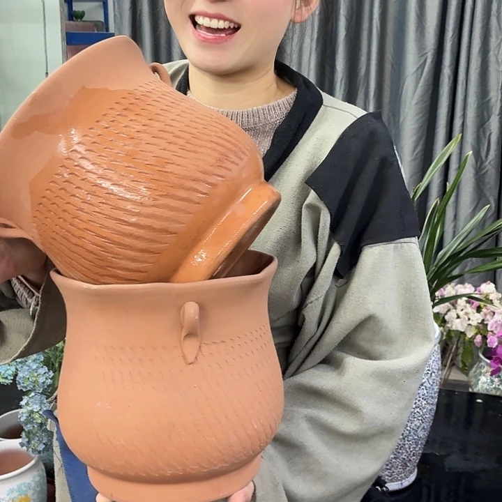 20×21 -粗陶花盆有孔-买买买
