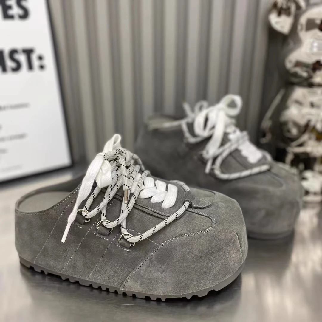 2025夏季新款纯色休闲风休闲法式包头拖舒适复古凉鞋百搭小众鞋子