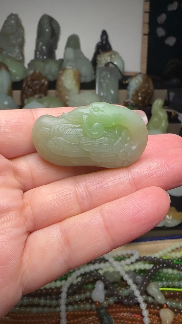 和田玉鹅如意吊坠