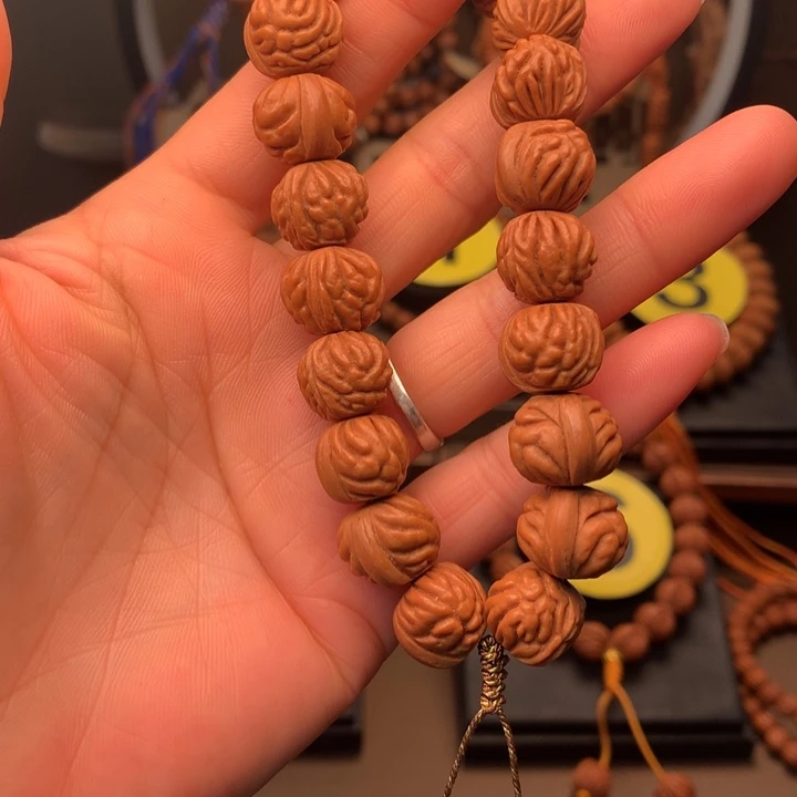 桃核吊坠凤*?金豆手串15