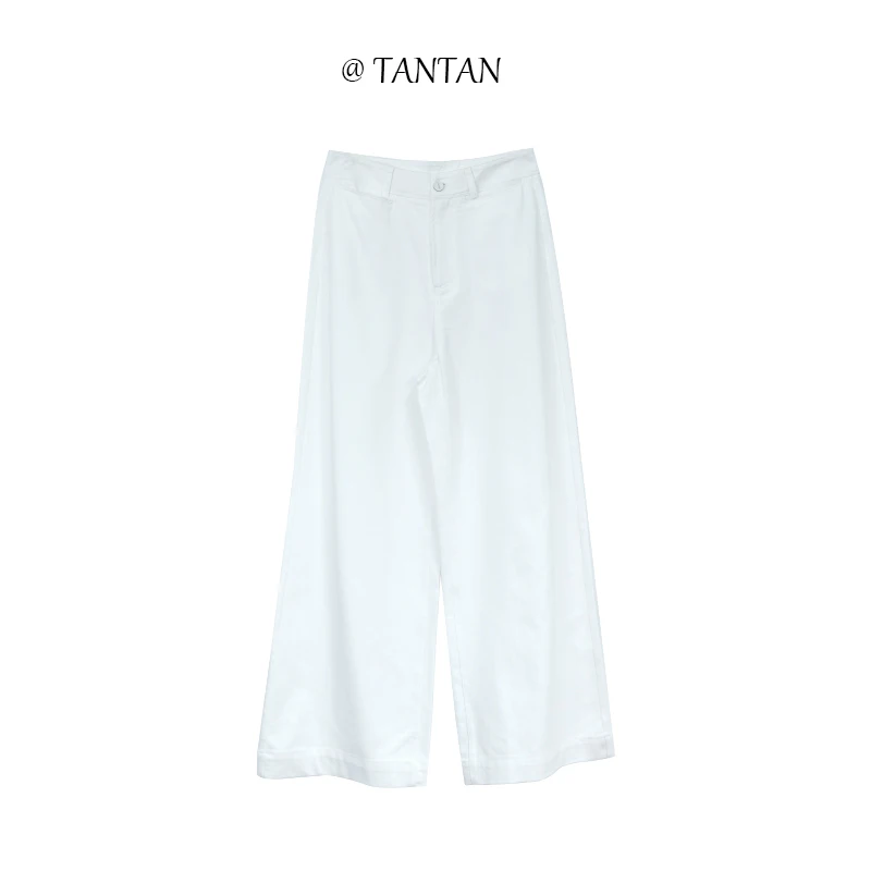 TANTAN 百搭简约直筒修身阔腿裤815