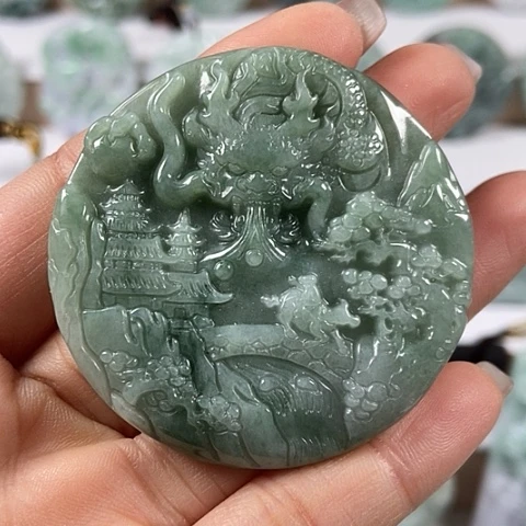 翡翠颈饰未镶嵌龙行天下福利
