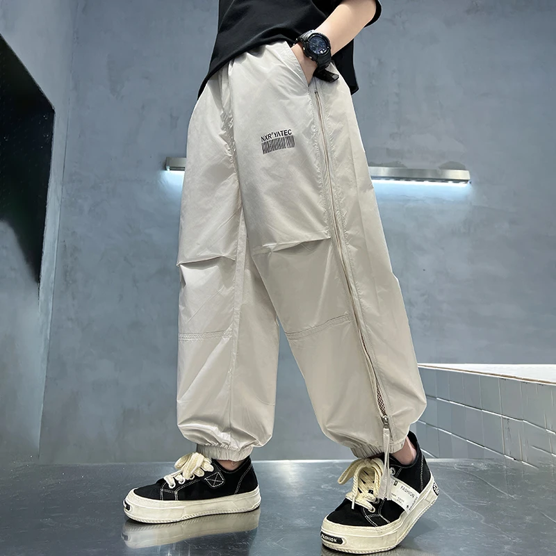 儿童装男童夏装防蚊裤2025新款裤子大童宽松夏季休闲工装薄款男孩