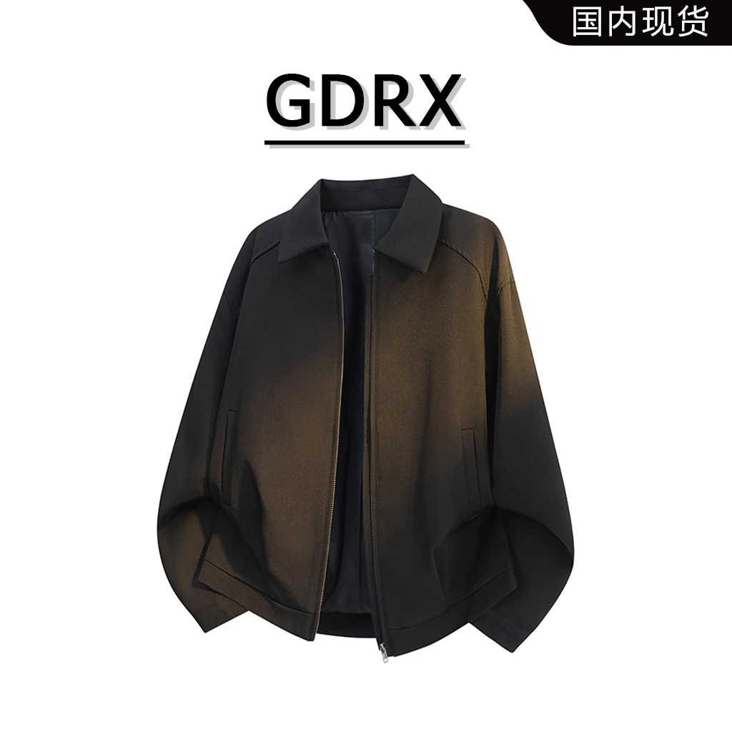 GDRX美式翻领男士夹克2025春季新款轻奢百搭上衣高级感宽松外套