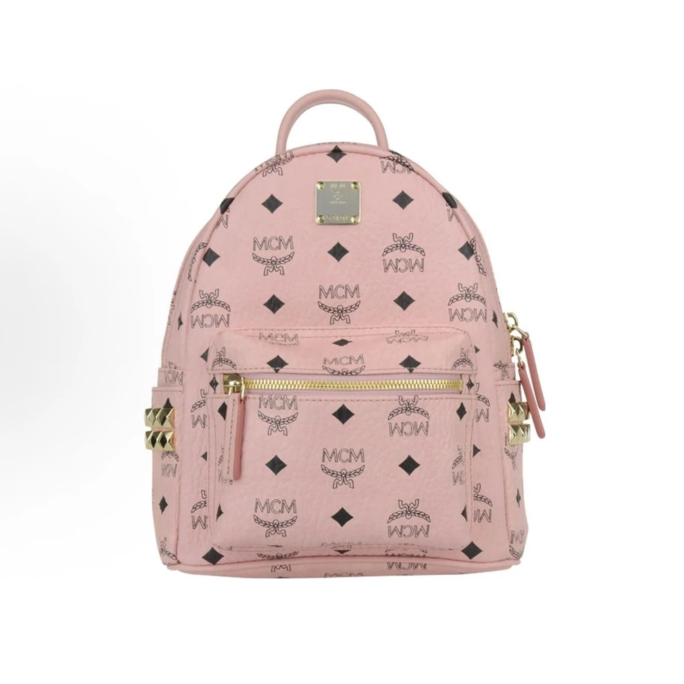 99新 MCM mcm 樱花粉迷你双肩包