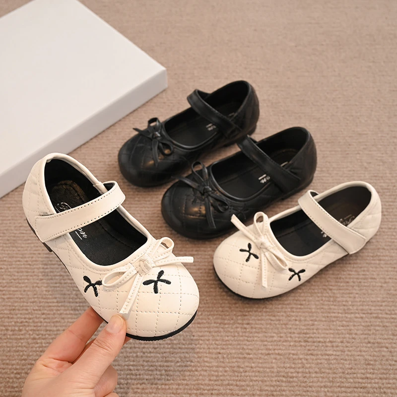 2025春季新款女宝宝软底蝴蝶结公主鞋魔术贴公主单鞋MQ5005