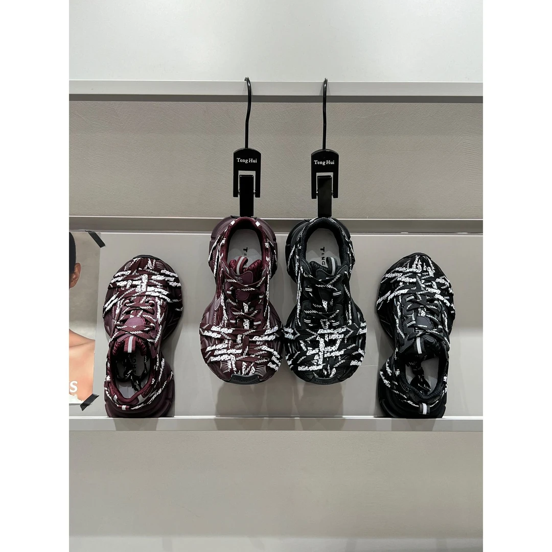 巴黎蜘蛛编织绑带字母老爹鞋女2025秋新款做旧厚底网面透气运动鞋