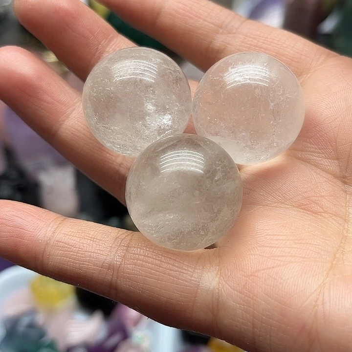 水晶珠宝半成品未镶嵌72克白水晶球