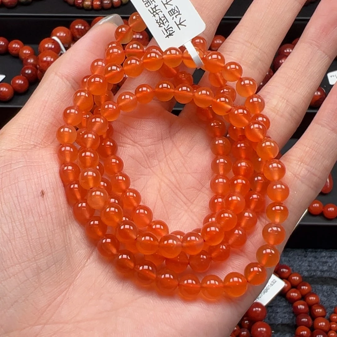 手链未镶嵌南红玛瑙河湾冰红多圈6mm