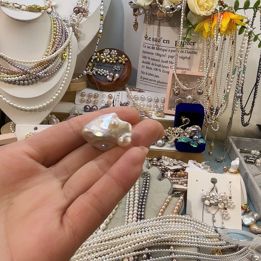 颈饰淡水珍珠银S925镶嵌