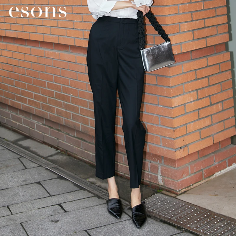esons/爱城市【商场同款】夏季高腰直筒九分裤百搭垂感女35559340