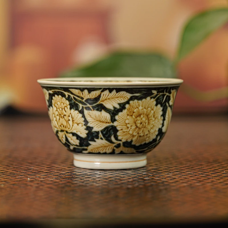 【小乔赏瓷】一生一物四相牡丹杯 ysyw28