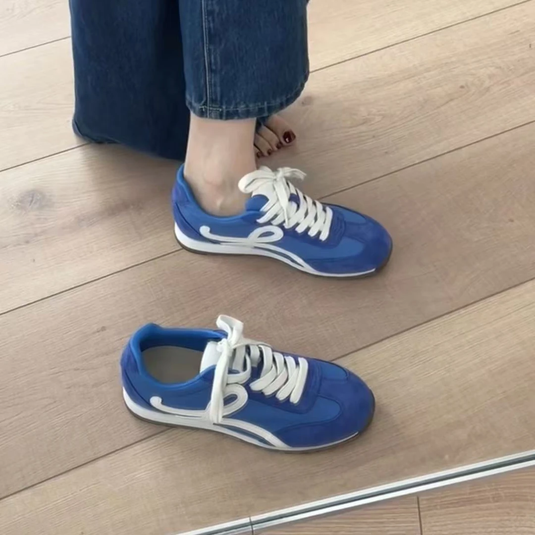 正品版~平底德训鞋女2025春夏新款阿甘鞋休闲百搭运动学生田径鞋