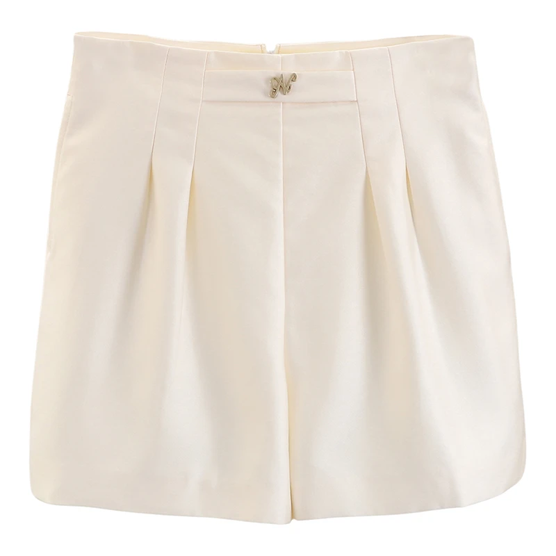 F1421-【依】简约纯色宽松通勤休闲百搭短裤#WYX56G010