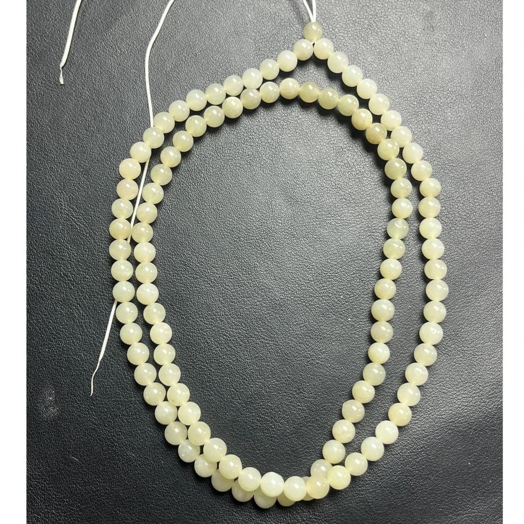 新疆和田玉且末料108毛衣链 6mm