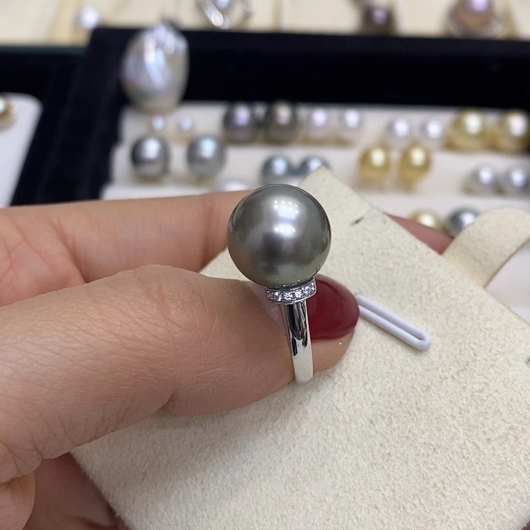 海水珍珠戒指18K金镶嵌