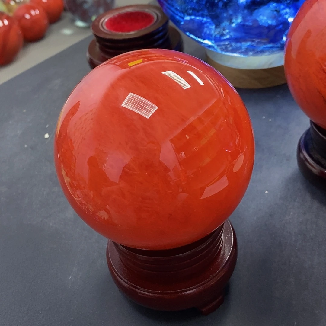 A***8石材10厘米红水摆件