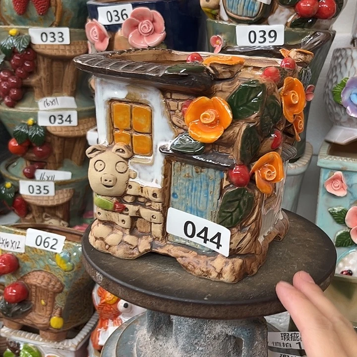 紫砂花盆粗陶材质多肉花盆