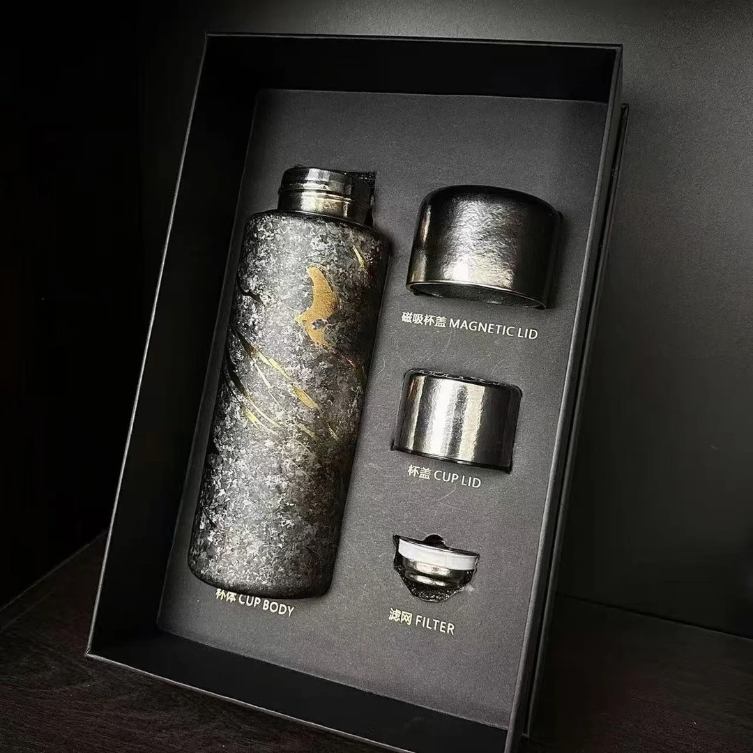 求物新品彩钛磁吸杯流金岁月纯钛焖泡杯