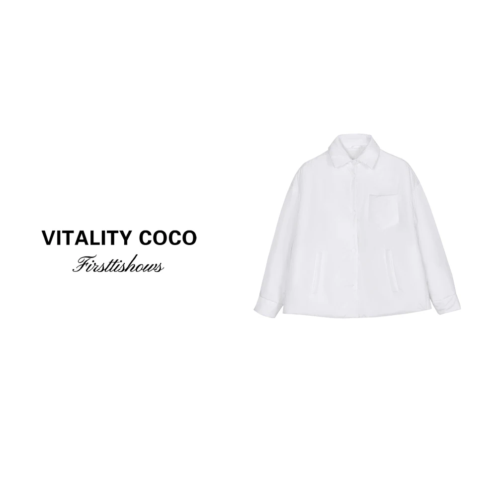 「VITALITY COCO」秋冬口袋三角标休闲翻领夹克外套棉衣棉服-1003