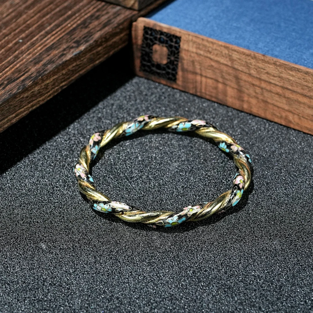 非遗景泰蓝创汇时期麻花镯黑 1452530