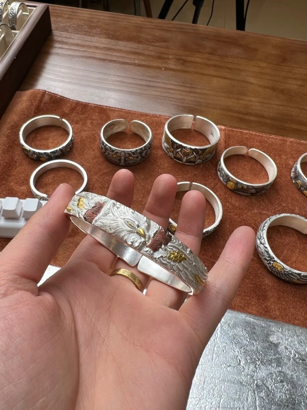 足银手镯 小凤凰丨足银手镯9999丨新款