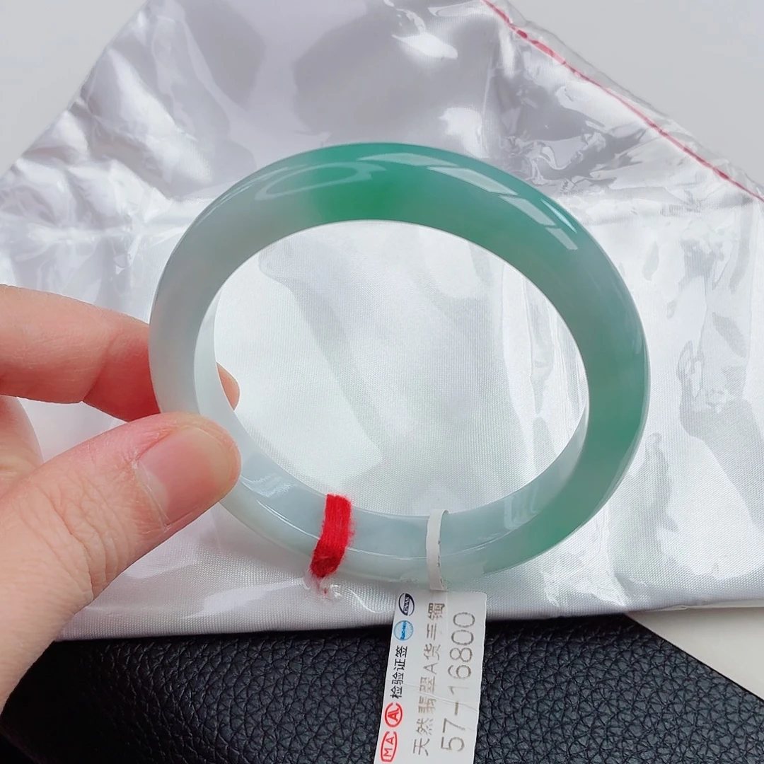 翡翠未镶嵌手镯19号-57圈口