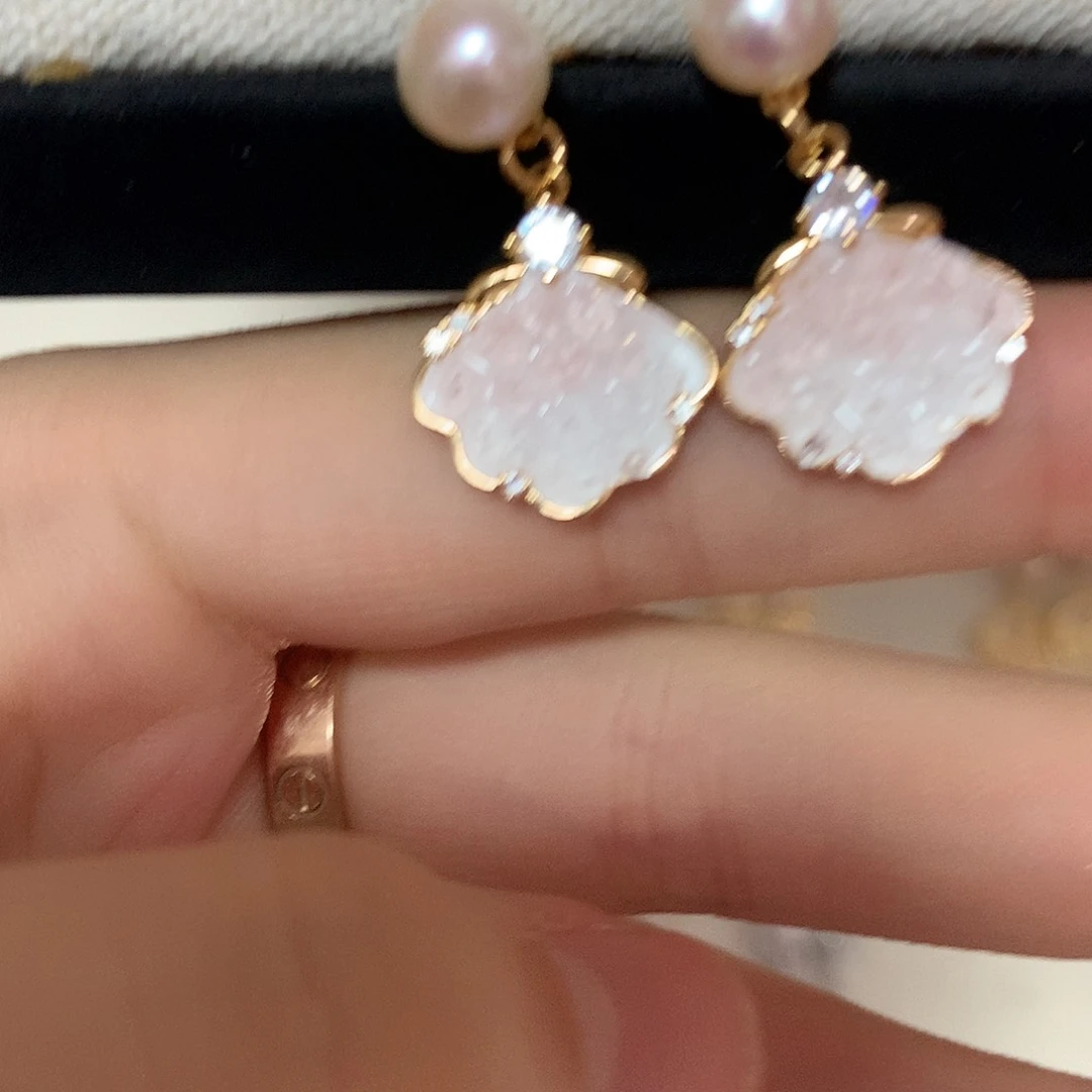 淡水珍珠耳饰合金