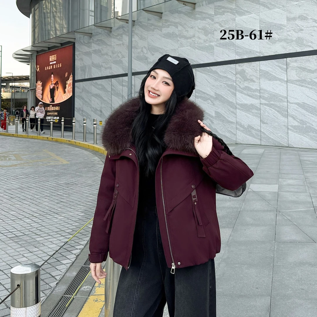 冬季新款毛领翻领加厚大码女装2025保暖长袖百搭时尚休闲短外套