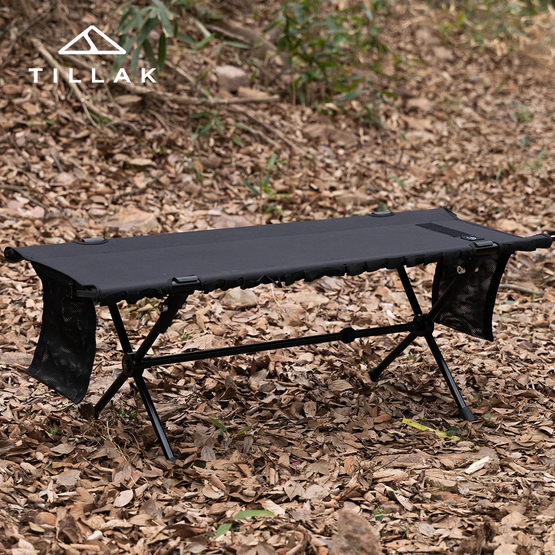 Tillak户外露营双人椅子黑化战术自驾铝合金可折叠长凳超轻桌子