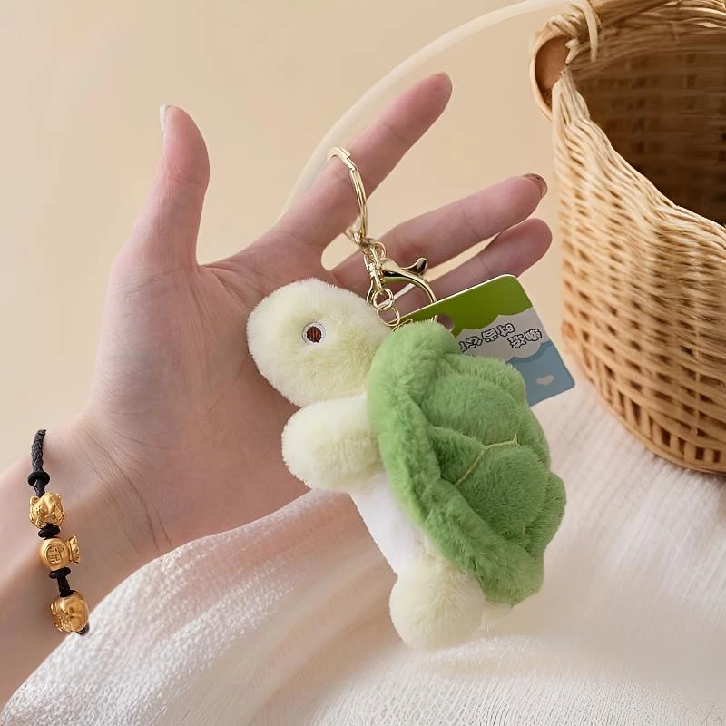 卡通乌龟毛绒挂件钥匙扣解压会叫乌龟公仔钥匙扣包包挂件小礼物