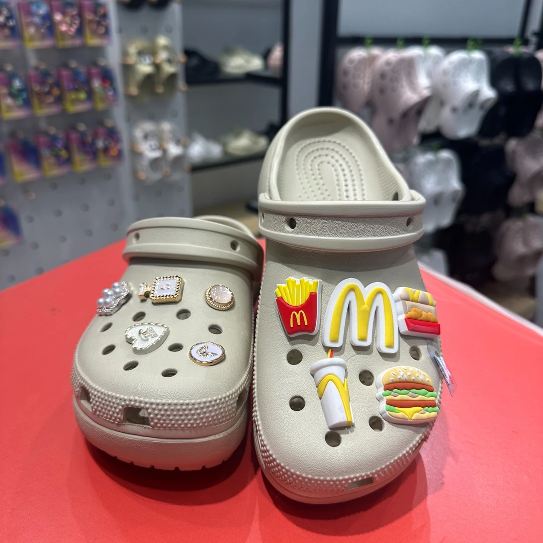 韩国代购云朵洞洞鞋 跟高4.1cm外穿厚底防滑情侣洞洞鞋