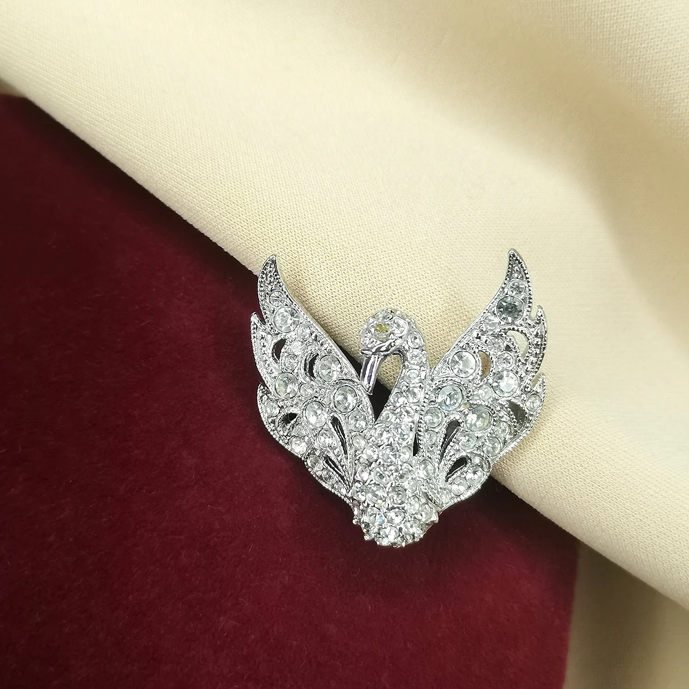 英国王室爱牌A&S密镶皇家天鹅胸针[2501204-083]