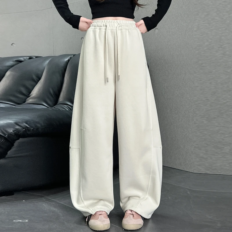 女童休闲裤弯刀阔腿裤垂顺显瘦2025新款中大童元气时尚女孩运动裤