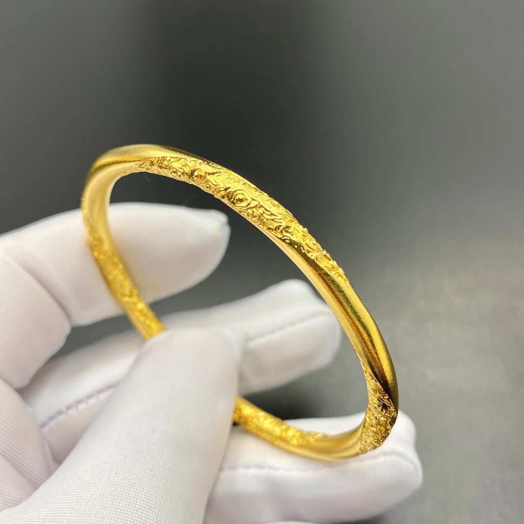 足银手镯 莫比乌斯卷草纹