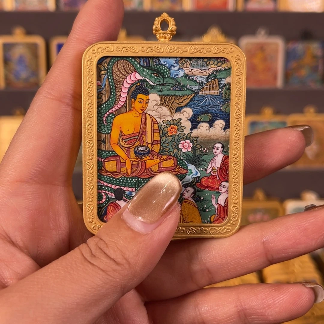 吊坠释迦青海热贡唐卡