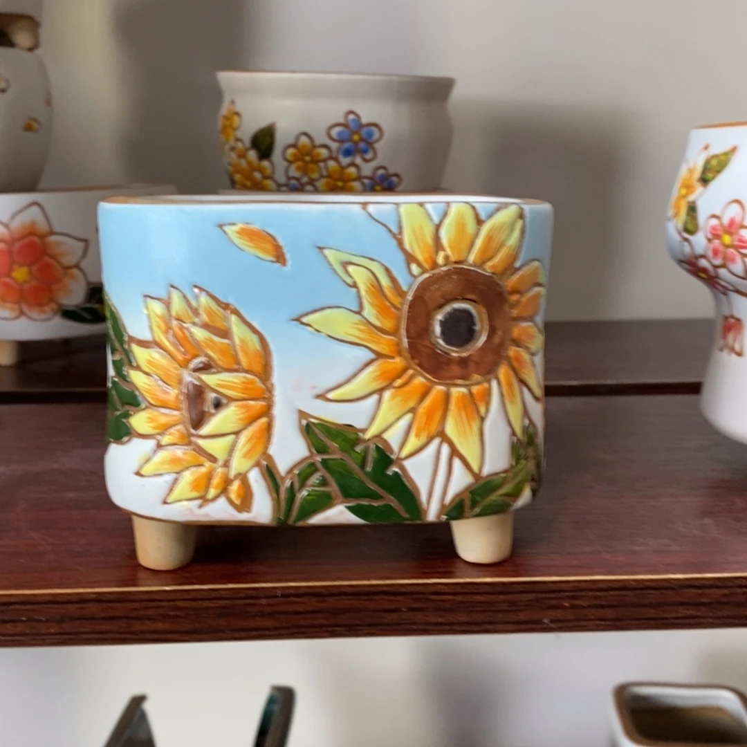 红陶韩式多肉植物花盆