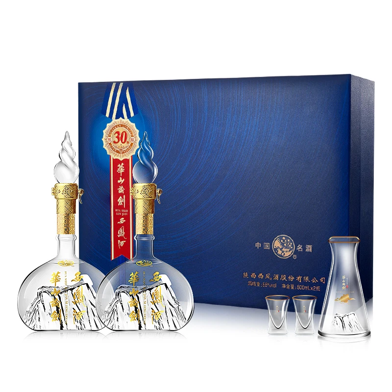 西凤酒华山论剑30年礼盒装 55度 500ml*4瓶 带精美酒具 凤香型白酒