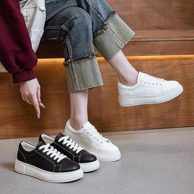 星茂家新款真皮麦昆小白鞋休闲舒适版鞋女鞋百搭透气德训阿甘鞋