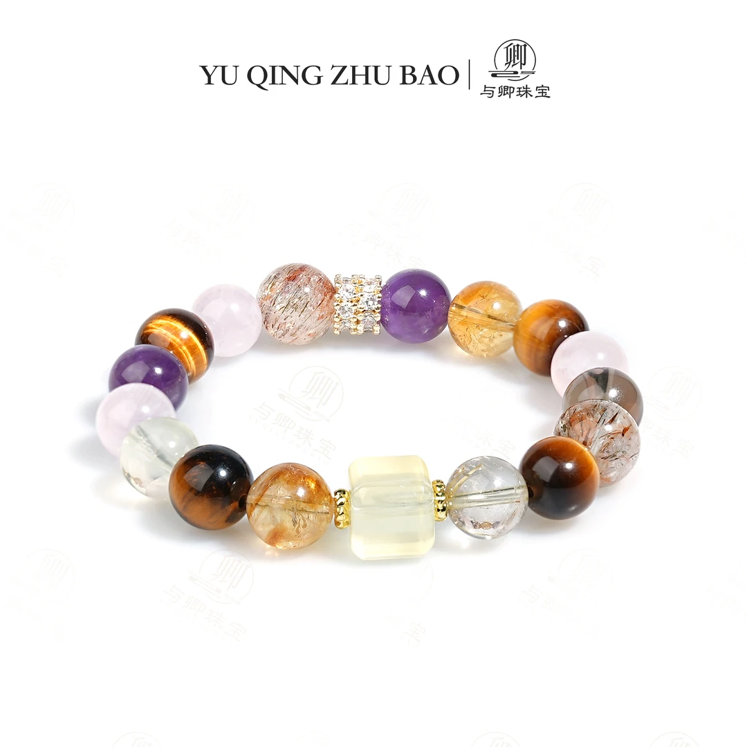 【满堂彩】与卿珠宝金发晶十黑金超七 十马粉 十黄塔晶 十薰衣草