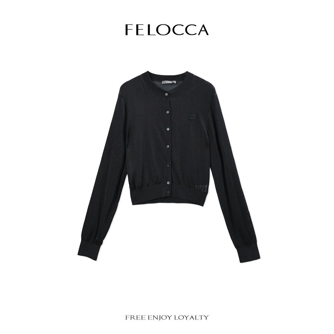 【FELOCCA】字母排扣设计开衫休闲宽松长袖针织上衣25SMZ085