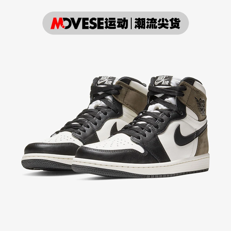 AirJordan1HighAJ1黑摩卡男款高帮黑色休闲篮球鞋时尚555088-105