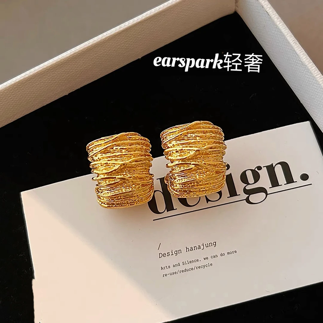 EarSpark 黄铜耳饰 波西米亚欧美风金色女日韩耳环