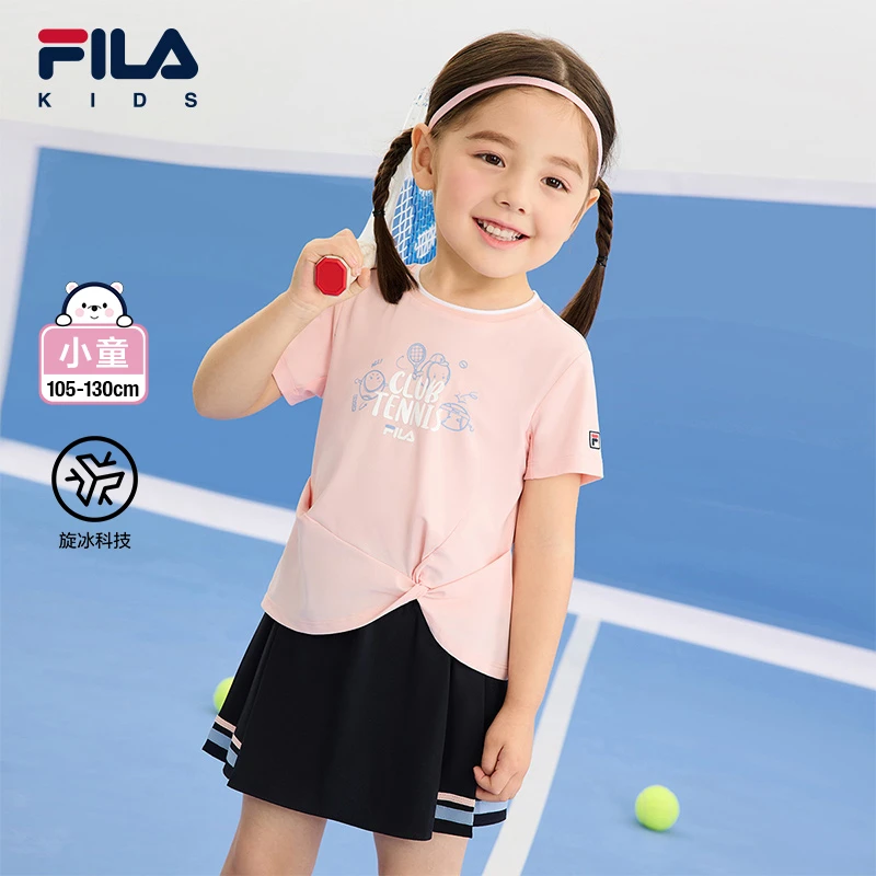 斐乐儿童女小童短袖户外时尚透气运动休闲儿童T恤