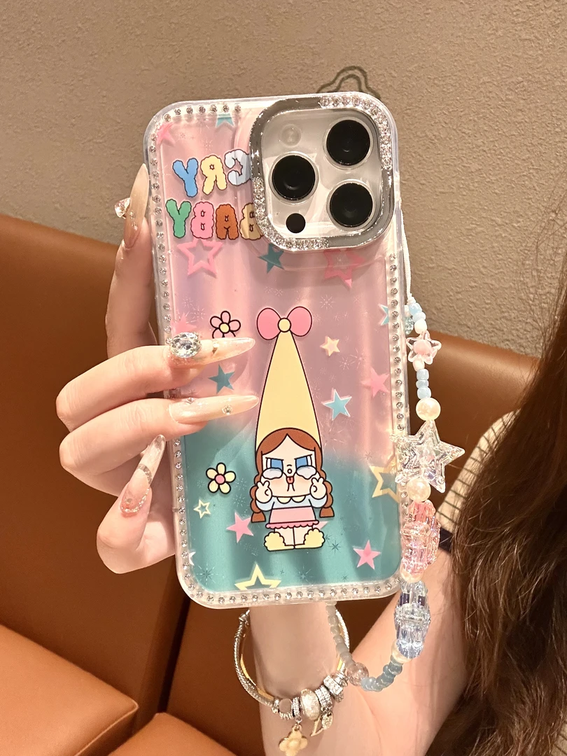 【自带相机保护按键】可爱高帽哭娃适用苹果16/15/14防摔手机壳